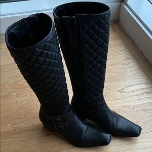 Quilted Black Boots